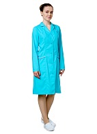 CRYSTAL ladies lab coat, turquoise