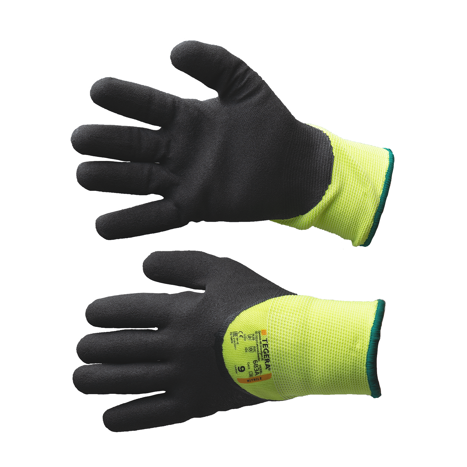 TEGERA gloves, nitrile coated palm (683a)