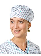 Printed white medical cap