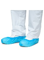 Disposable shoe covers, textured, blue (50 pairs)
