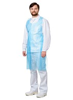 Medical bib apron, disposable, blue (RLN4414) (100 pcs)