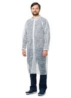 VISITOR Disposable lab coat (spunbond), Velcro closure, white