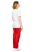 TERESA ladies medical blouse, white with red trim