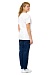 TERESA ladies medical blouse, white with blue trim