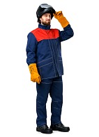 GORN work suit providing protection for a wearer exposed to heat, limited flame, sparks and weld spatter