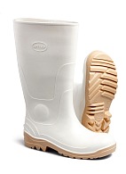 Oil-resistant PVC knee-high boots, white