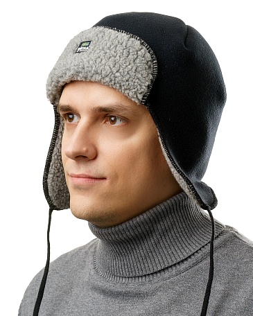 ORSA SE trapper hat with membrane eVent, black and grey