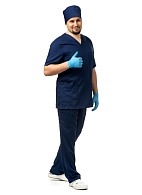 LOTOS men's medical shirt, dark blue