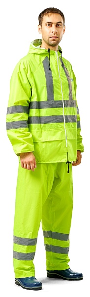 EXTRA VISION WPL PVC waterproof suit, fluorescent lemon
