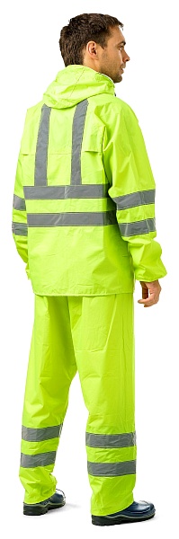 EXTRA VISION WPL PVC waterproof suit, fluorescent lemon