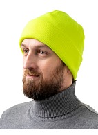 Double layer knitted hat with ThinsulateВ® lining, fluorescent lemon