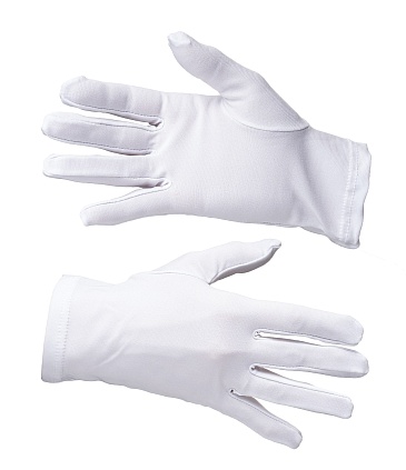 Warp-knitted ladies gloves, white
