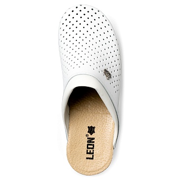 LEON men's clogs without a strap, white