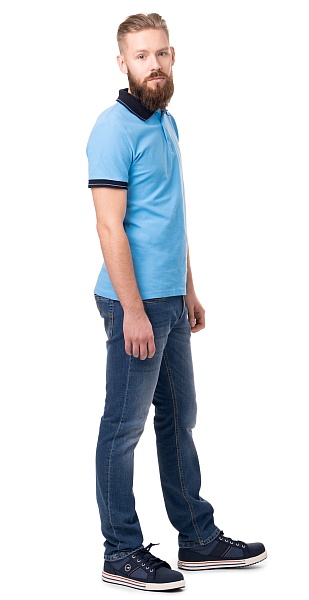 POLO shirt, blue with accents