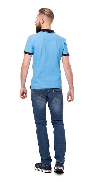 POLO shirt, blue with accents