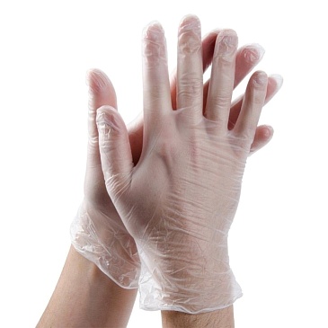 Clear Vinyl Disposable Gloves - Powder-Free, 100 pcs per packet