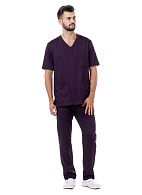 STAN men's scrub top, plum