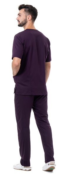 STAN men's scrub top, plum