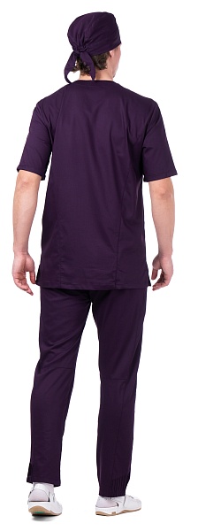 STAN men's scrub top, plum