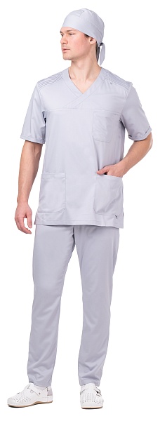 STAN men's scrub top, light-grey