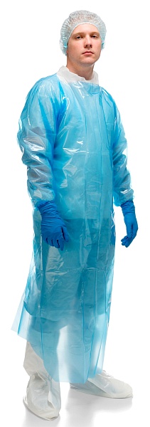 HACCPER EVATEX apron with sleeves 204x127 сm, 100 µm, blue (732000)