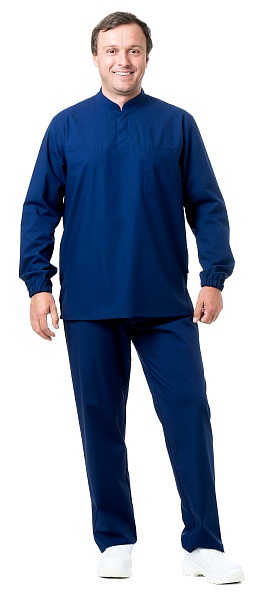 FOODMAKER chef tunic with turn back collar, men's/ladies, navy blue