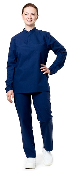 FOODMAKER chef tunic with turn back collar, men's/ladies, navy blue