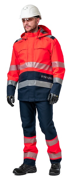 FLAMEGUARD  work suit for protection against oil, petroleum products, limited flame exposure, acids and alkalis, antistatic, waterproof, hi-vis, GORE-TEX PYRAD