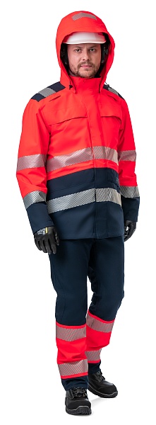 FLAMEGUARD  work suit for protection against oil, petroleum products, limited flame exposure, acids and alkalis, antistatic, waterproof, hi-vis, GORE-TEX PYRAD