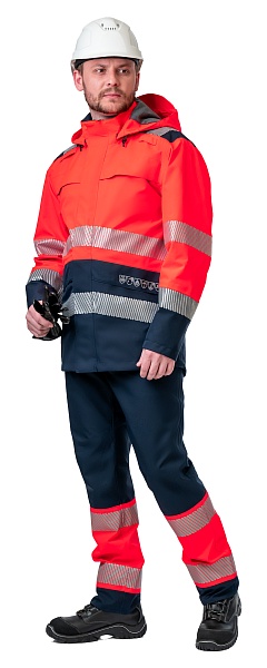 FLAMEGUARD  work suit for protection against oil, petroleum products, limited flame exposure, acids and alkalis, antistatic, waterproof, hi-vis, GORE-TEX PYRAD