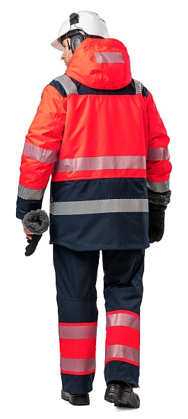 FLAMEGUARD winter work suit for protection against oil, petroleum products, limited flame exposure, acids and alkalis, antistatic, waterproof, hi-vis, GORE-TEX PYRAD®
