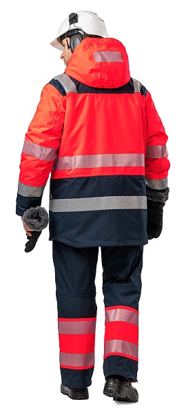 FLAMEGUARD winter work suit for protection against oil, petroleum products, limited flame exposure, acids and alkalis, antistatic, waterproof, hi-vis, GORE-TEX PYRAD