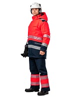 FLAMEGUARD winter work suit for protection against oil, petroleum products, limited flame exposure, acids and alkalis, antistatic, waterproof, hi-vis, GORE-TEX PYRAD®