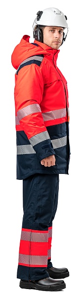 FLAMEGUARD winter work suit for protection against oil, petroleum products, limited flame exposure, acids and alkalis, antistatic, waterproof, hi-vis, GORE-TEX PYRAD