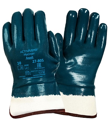 Ansell Hycron 27-805 Gauntlets with a full nitrile coating (Russia)