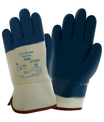Gauntlets ANSELL HYCRON 27-607 with nitrile palm coating (Russia)