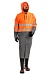 &quot;CYCLONE HIGH-VIZ&quot; men's signal raincoat for protection against oil, petrochemicals and water. Fluorescent orange with gray