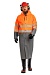 &quot;CYCLONE HIGH-VIZ&quot; men's signal raincoat for protection against oil, petrochemicals and water. Fluorescent orange with gray