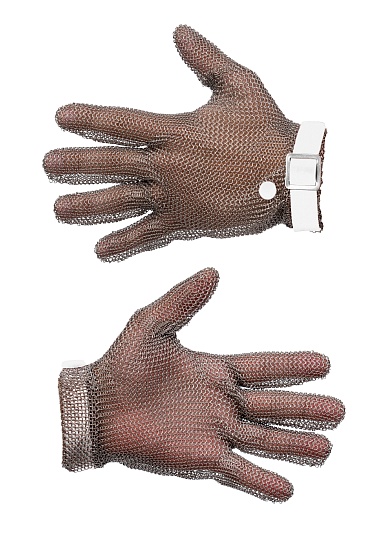 MANULATEX GCM chain mail glove, with a PU strap, without an arm guard (size 7-7.5)