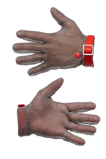 MANULATEX GCM chain mail glove, with a PU strap, without an arm guard (size 8-8.5)