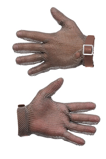 MANULATEX GCM chain mail glove, with a PU strap, without an arm guard (size 5-5.5)