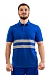 POLO shirt with retroreflective stripes, corner flower blue