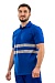 POLO shirt with retroreflective stripes, corner flower blue