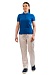 POLO blouse with a turndown collar, cornflower blue