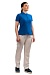 POLO blouse with a turndown collar, cornflower blue