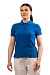 POLO blouse with a turndown collar, cornflower blue