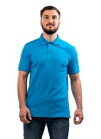 POLO T-shirt, with a turndown collar, turquoise