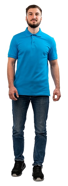 POLO T-shirt, with a turndown collar, turquoise