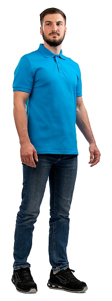 POLO T-shirt, with a turndown collar, turquoise