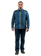 ACTIVE fleece knit jacket, blue melange